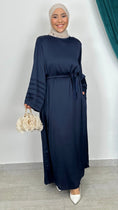 Carica l'immagine nel visualizzatore della galleria, Abaya Satistripes maniche pieghettate