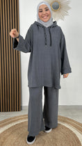 Bild in Galerie-Betrachter laden, Completo warm hood - Hijab Paradise- completo sportivo- ragazza sorridente - donna musulmana -vans - hijab - chiffon - completo grigio