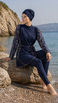 Load image into Gallery viewer, Burkini Marina Flow – blu notte