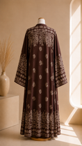 Carica l'immagine nel visualizzatore della galleria, Abaya Bohème Flow Marrone