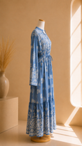 Load image into Gallery viewer, Abito Royal Paisley Ciano Chiaro