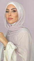 Carica l'immagine nel visualizzatore della galleria, Hijab, chador, velo, turbante, foulard, copricapo, musulmano, islamico, sciarpa, trasparente, chiffon crepe lilla rosato