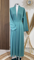 Carica l'immagine nel visualizzatore della galleria, Kimono, aperto, tinta unita, Hijab Paradise, cintura in vita, maniche larghe, vestito islamico, vestito modest, verde acqua