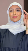 Load image into Gallery viewer, Hijab, chador, velo, turbante, foulard, copricapo, musulmano, islamico, sciarpa, Hijab casquette bianco, , cappello, visiera, velo con visiera, hijab per ripararsi dal sole, Chiffon tessuto