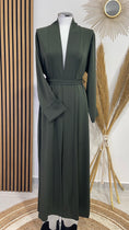 Carica l'immagine nel visualizzatore della galleria, Kimono, aperto, tinta unita, Hijab Paradise, cintura in vita, maniche larghe, vestito islamico, vestito modest, verde militare