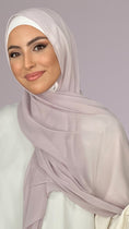 Carica l'immagine nel visualizzatore della galleria, Hijab, chador, velo, turbante, foulard, copricapo, musulmano, islamico, sciarpa, trasparente, chiffon crepe lilla rosato