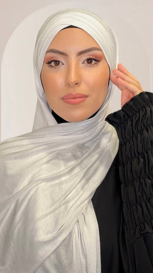 Hijab, chador, velo, turbante, foulard, copricapo, musulmano, islamico, sciarpa, Cross Hijab , pronto da mettere Bianco