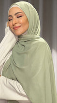 Carica l'immagine nel visualizzatore della galleria, Hijab, chador, velo, turbante, foulard, copricapo, musulmano, islamico, sciarpa, Hijab Glowy Crepe Menta
