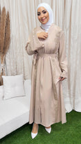 Carica l'immagine nel visualizzatore della galleria, Abaya, ricami, Hijab Paradise, due colori, cintura in vita, dettaglio in manica, vestito arabeggiante, modest, donna musulmana, beaje
