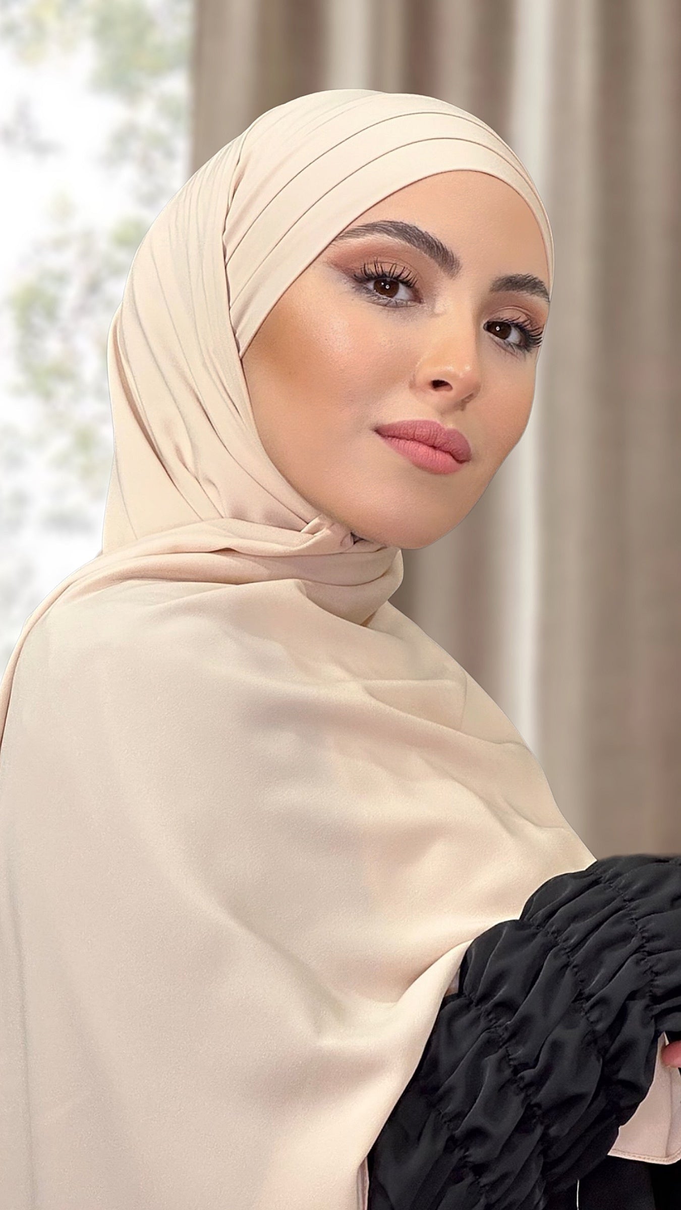 Hijab, chador, velo, turbante, foulard, copricapo, musulmano, islamico, sciarpa, pronto da mettere, Easy Hijab  Beige