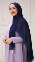 Carica l'immagine nel visualizzatore della galleria, Hijab Chiffon Crepe blu notte - Hijab Paradise