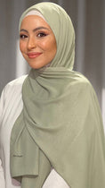 Carica l'immagine nel visualizzatore della galleria, Hijab, chador, velo, turbante, foulard, copricapo, musulmano, islamico, sciarpa, Hijab Glowy Crepe Menta
