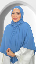 Load image into Gallery viewer, Hug hijab - Hijab Paradise - mantello con hijab - hijab del jilbab  - hijab - foulard  - copricapo -azzurro

