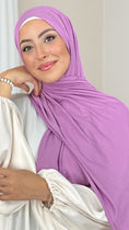 Charger l'image dans la visionneuse de la galerie, Hijab Jersey Orchidea-orlo FlatlockHijab, chador, velo, turbante, foulard, copricapo, musulmano, islamico, sciarpa, 
