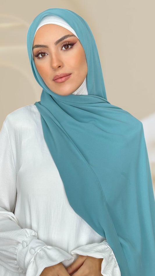 Hijab PREMIUM CHIFFON Vert aqua clair