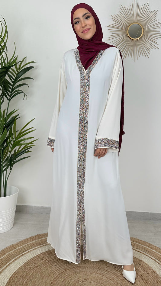 Caftan, oversize, caftan largo, particolarità sulle maniche  e sul davanti, donna musulmana, Hijab, Hijab Paradise , vestito arabo