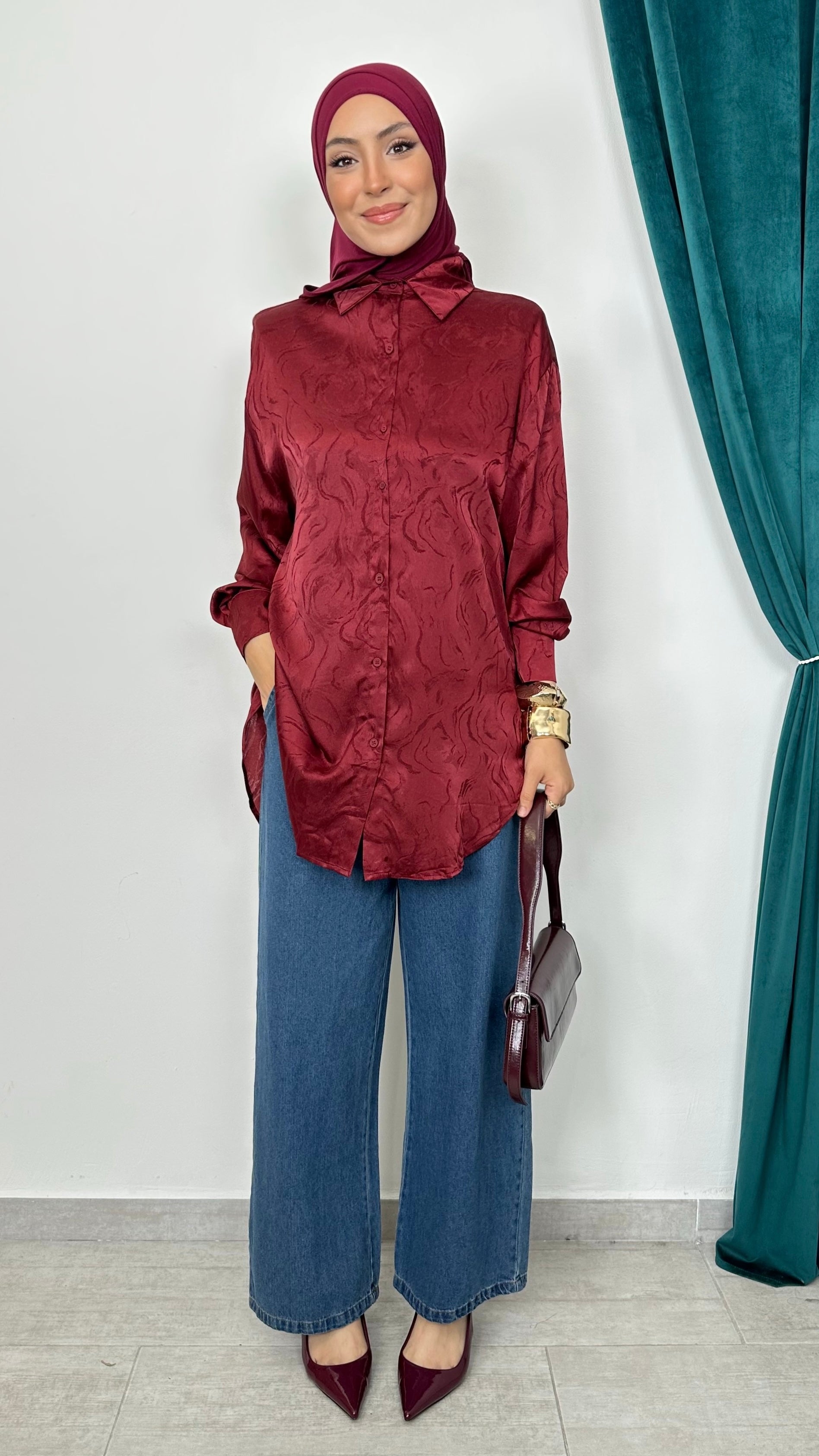 Camicia Eclipse Bordeaux