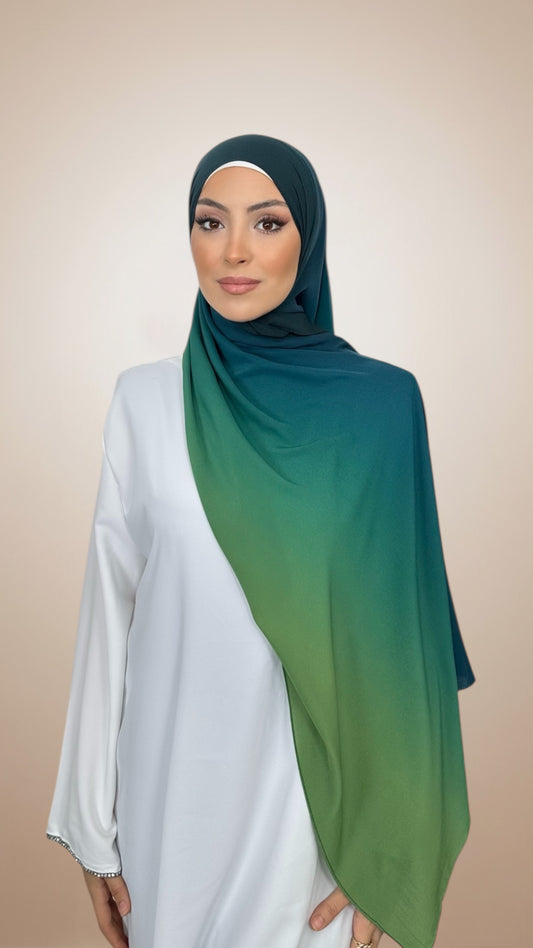 Ombre Flow Hijab Emerald Tide