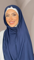 Charger l'image dans la visionneuse de la galerie, Hijab Jersey Blu notte -orlo Flatlock
