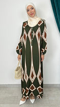 Load image into Gallery viewer, Abito lungo geometrico Verde - Hijab Paradise 
