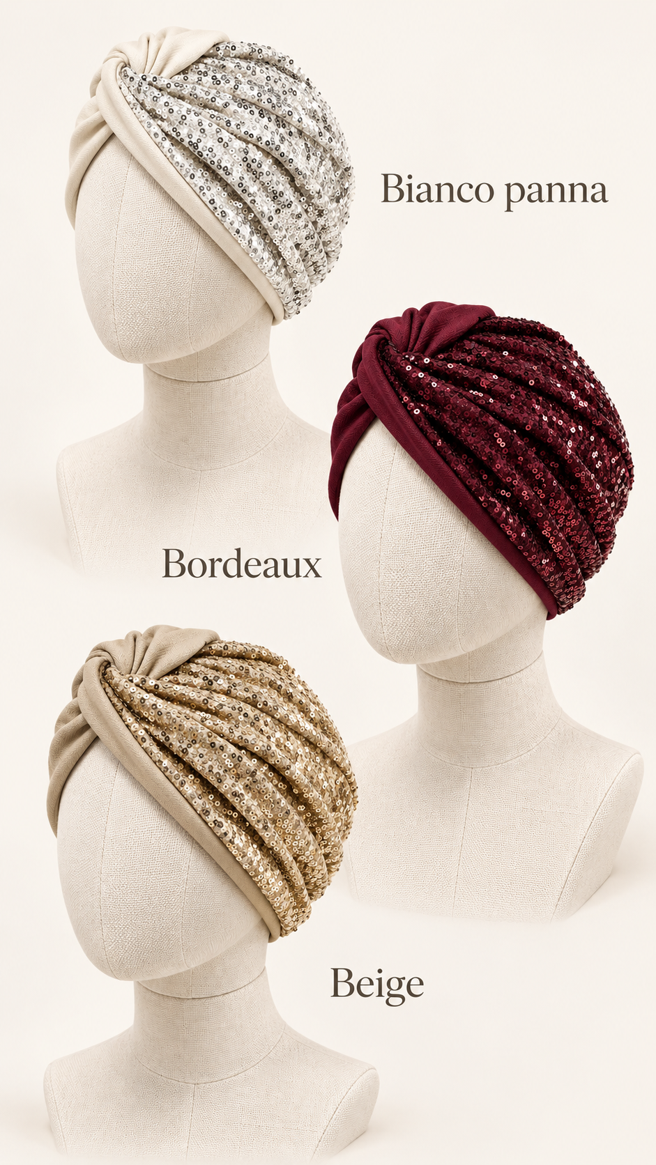 Turbante Riflessi – Intreccio e Paillettes