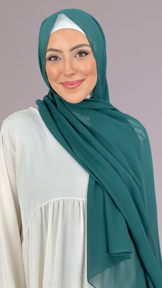 Hijab Chiffon Crepe verde siepe - Hijab Paradise 