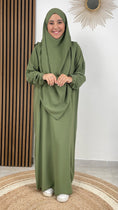 Cargar la imagen en la vista de la galería, Jilbab, khimar, abaya, sorriso, modest, abito da preghiera, islamico, verde. Hijab Paradise
