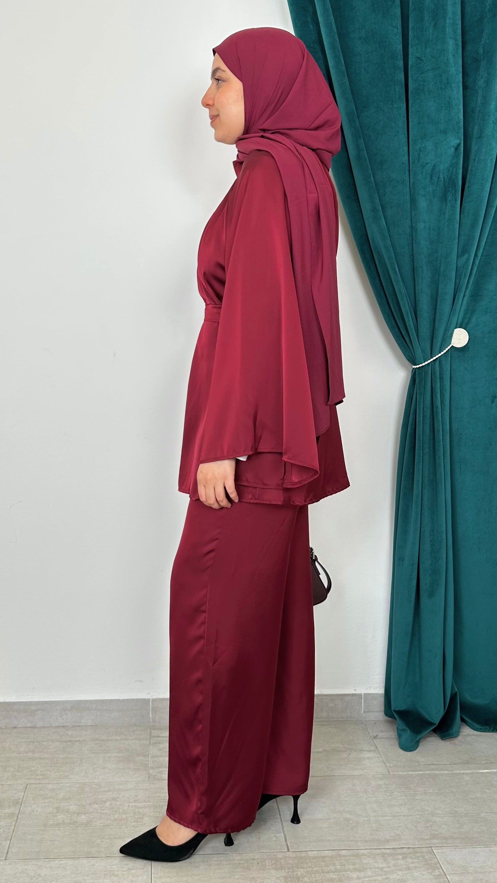 Coordinato Setiné Bordeaux - Hijab Paradise 