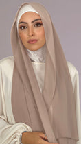 Load image into Gallery viewer, Hijab, chador, velo, turbante, foulard, copricapo, musulmano, islamico, sciarpa,  trasparente, chiffon crepe ghiaia
