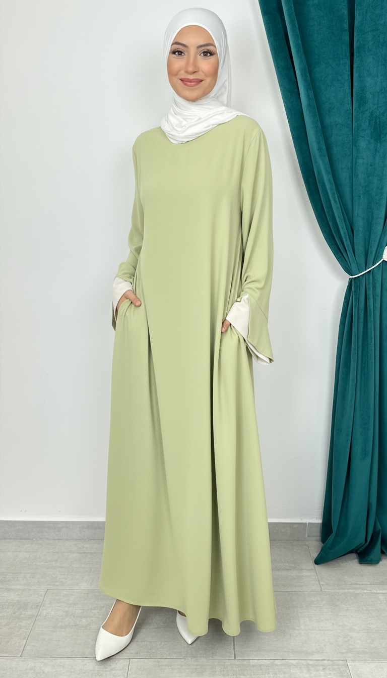 Abaya Classic Flow Avocado - Hijab Paradise 