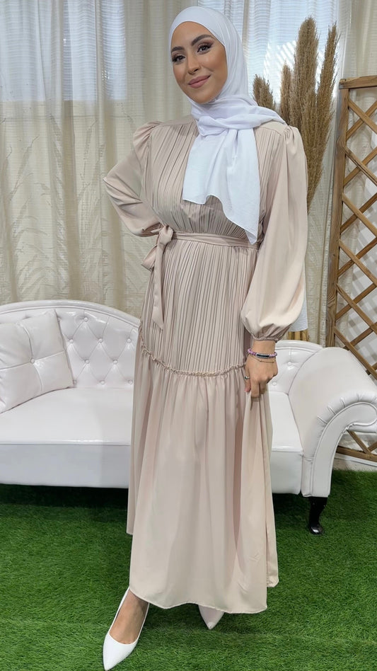 Vestito lungo, Hijab Paradise, modest dress, plisettato, maniche a palloncino