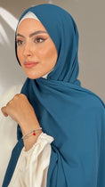 Cargar la imagen en la vista de la galería, Hijab PREMIUM CHIFFON Ciano Scuro

