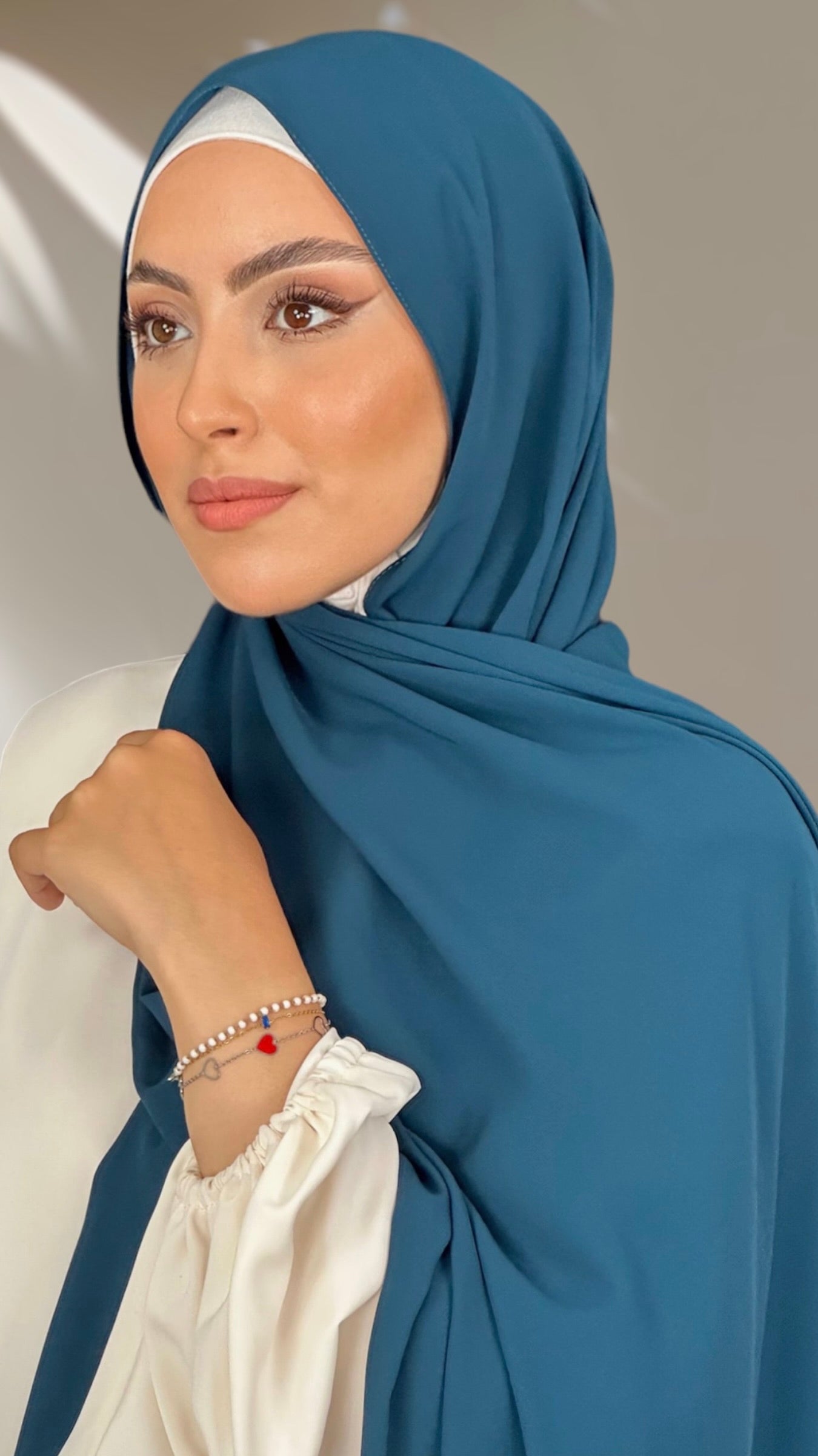 Hijab PREMIUM CHIFFON Cyan Foncé