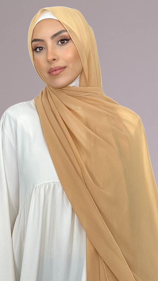 Hijab Chiffon Crepe Sabbia dorata