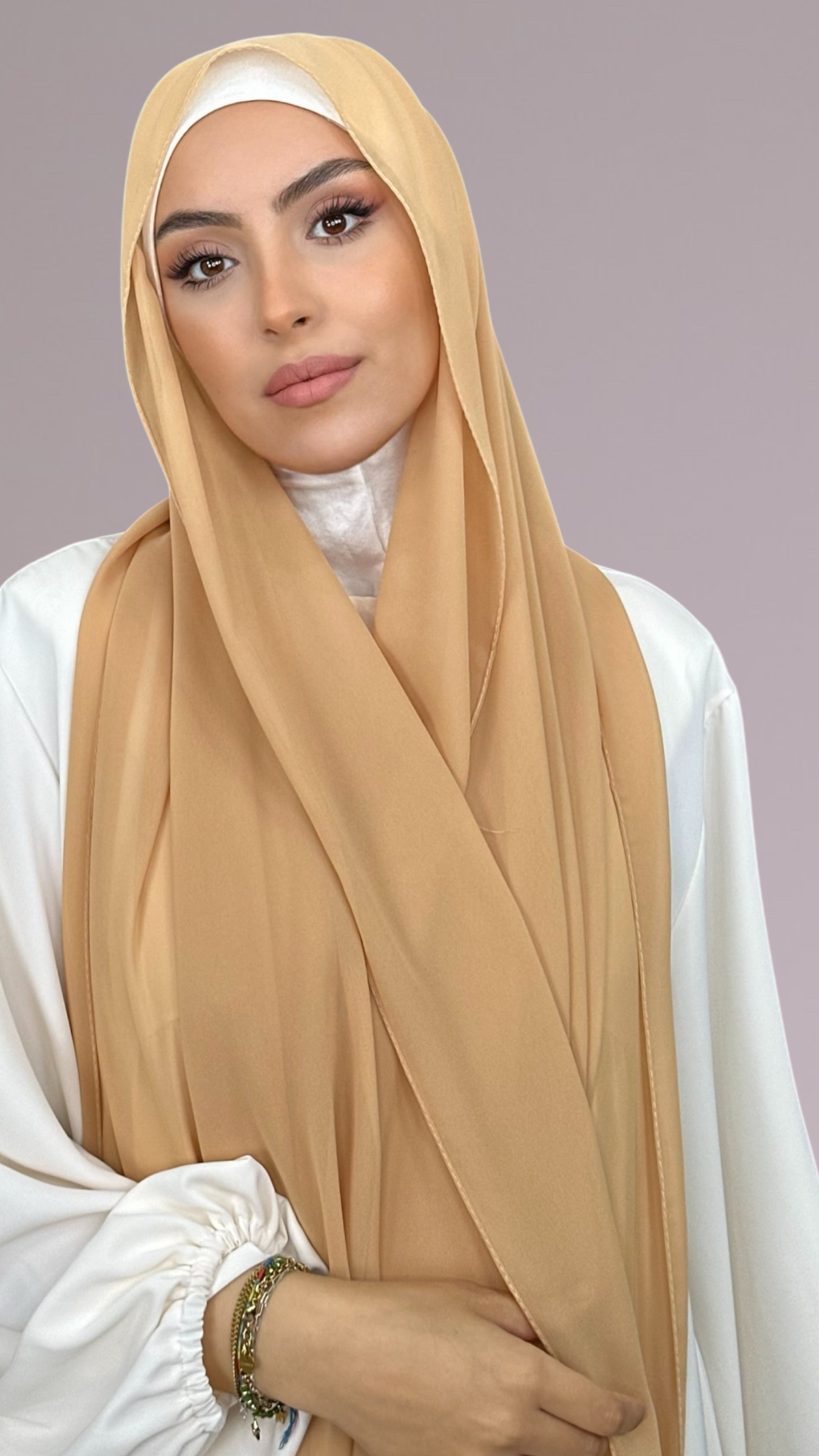 Hijab Chiffon Crepe Sabbia dorata