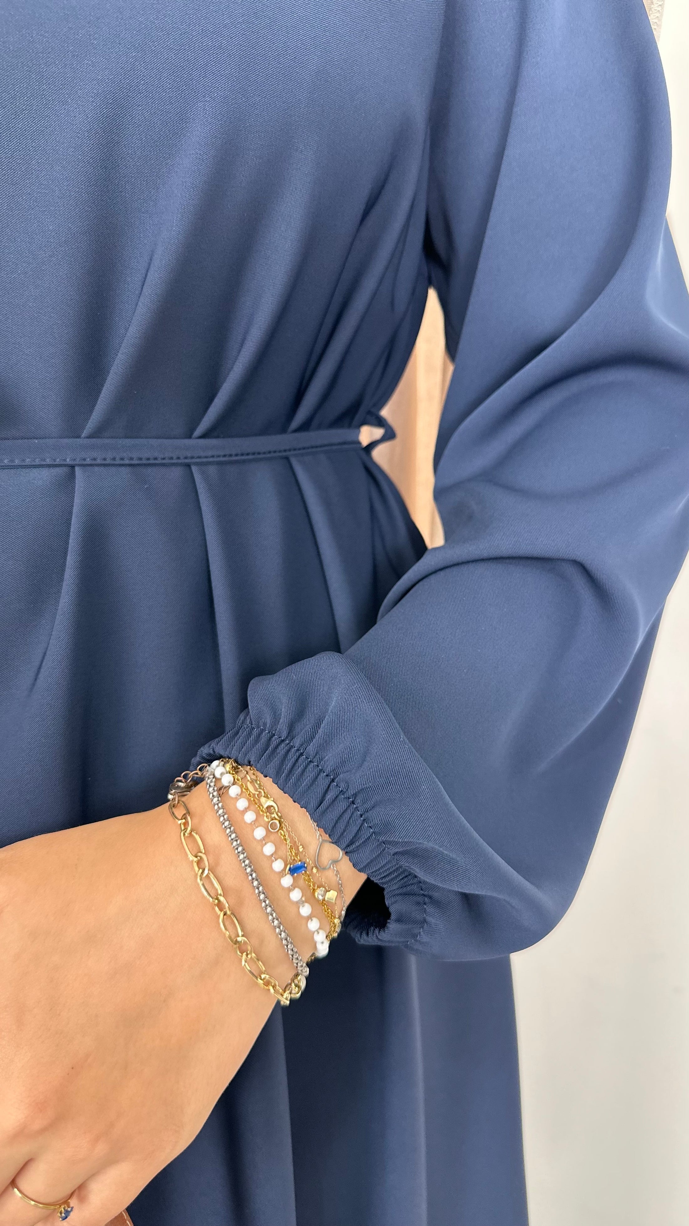 Abaya Con Polso Arricciato