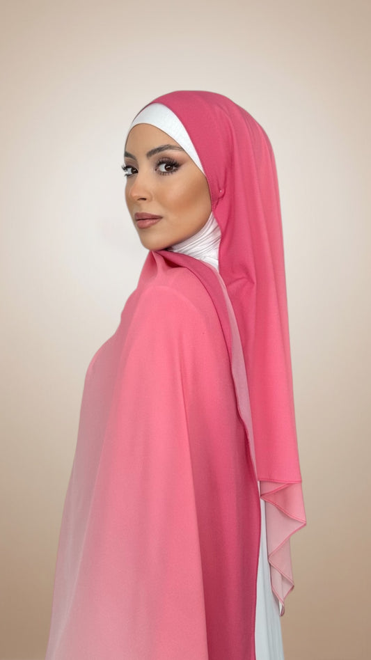Ombre Flow Hijab Rose Blush