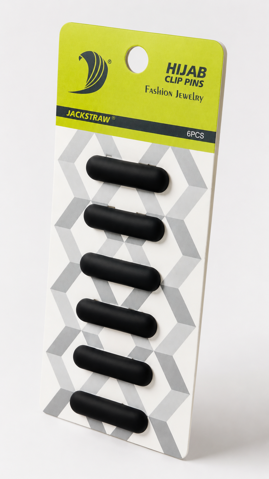 Hijab Clip Matte Nero – Set da 6