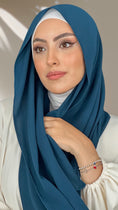 Carica l'immagine nel visualizzatore della galleria, Hijab PREMIUM CHIFFON Ciano Scuro
