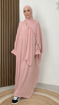 Load image into Gallery viewer, Farasha ensemble, pezzo unico, Hijab attaccato, maniche a pipistrello, abito da preghiera, Hijab, hijab Paradise 
