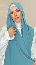 Charger l'image dans la visionneuse de la galerie, Hijab PREMIUM CHIFFON Vert aqua clair
