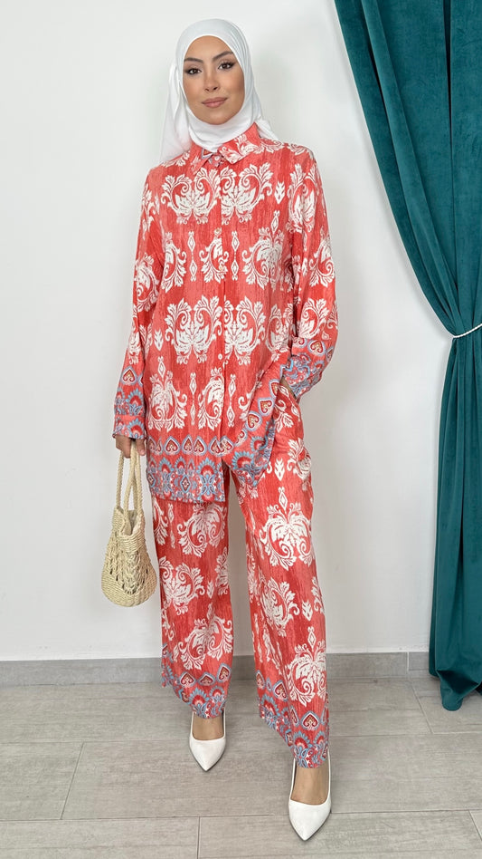 Coordinato Boho Paisley Corallo