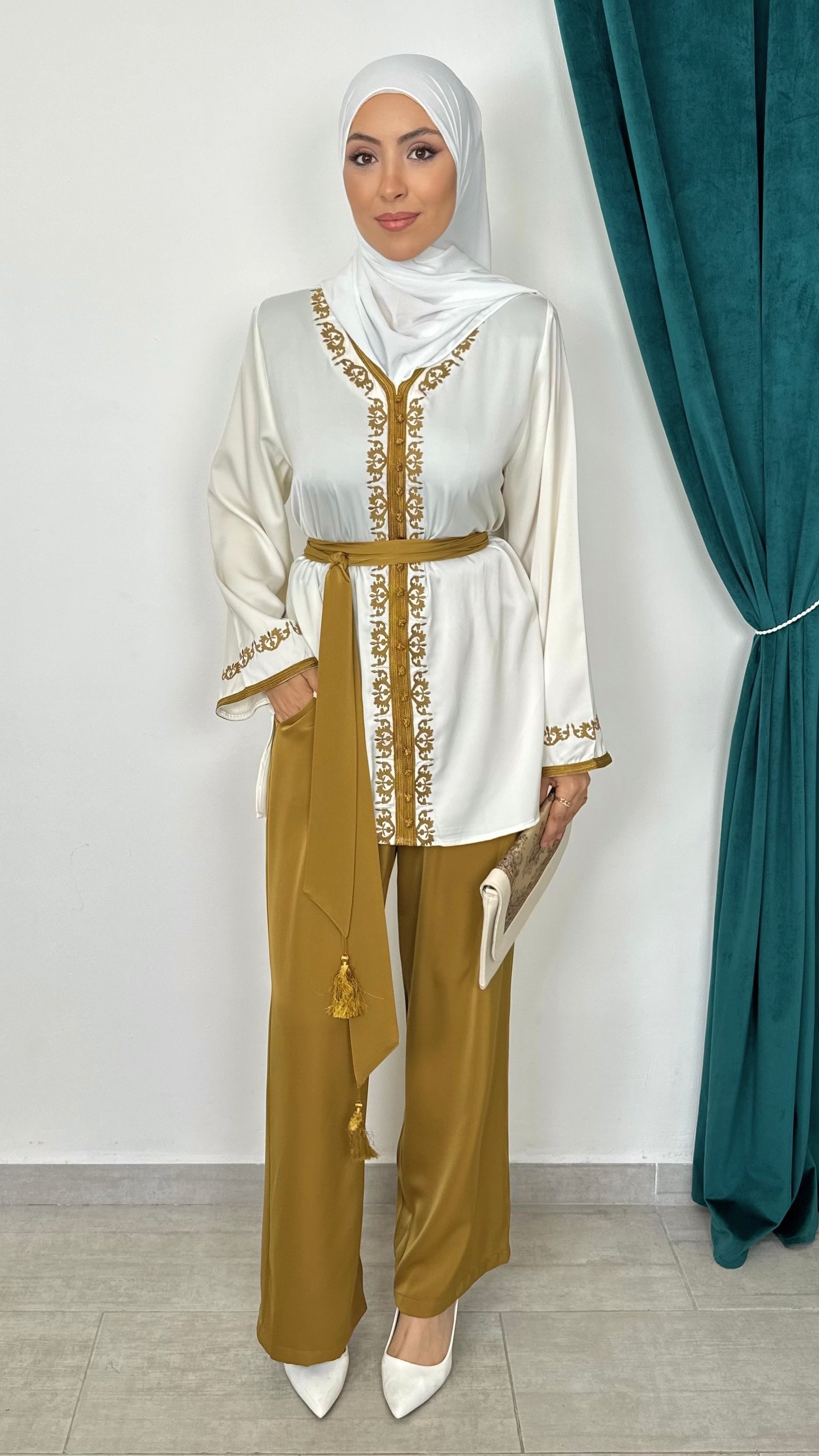 Andalus Satin Set Mustard - Hijab Paradise 