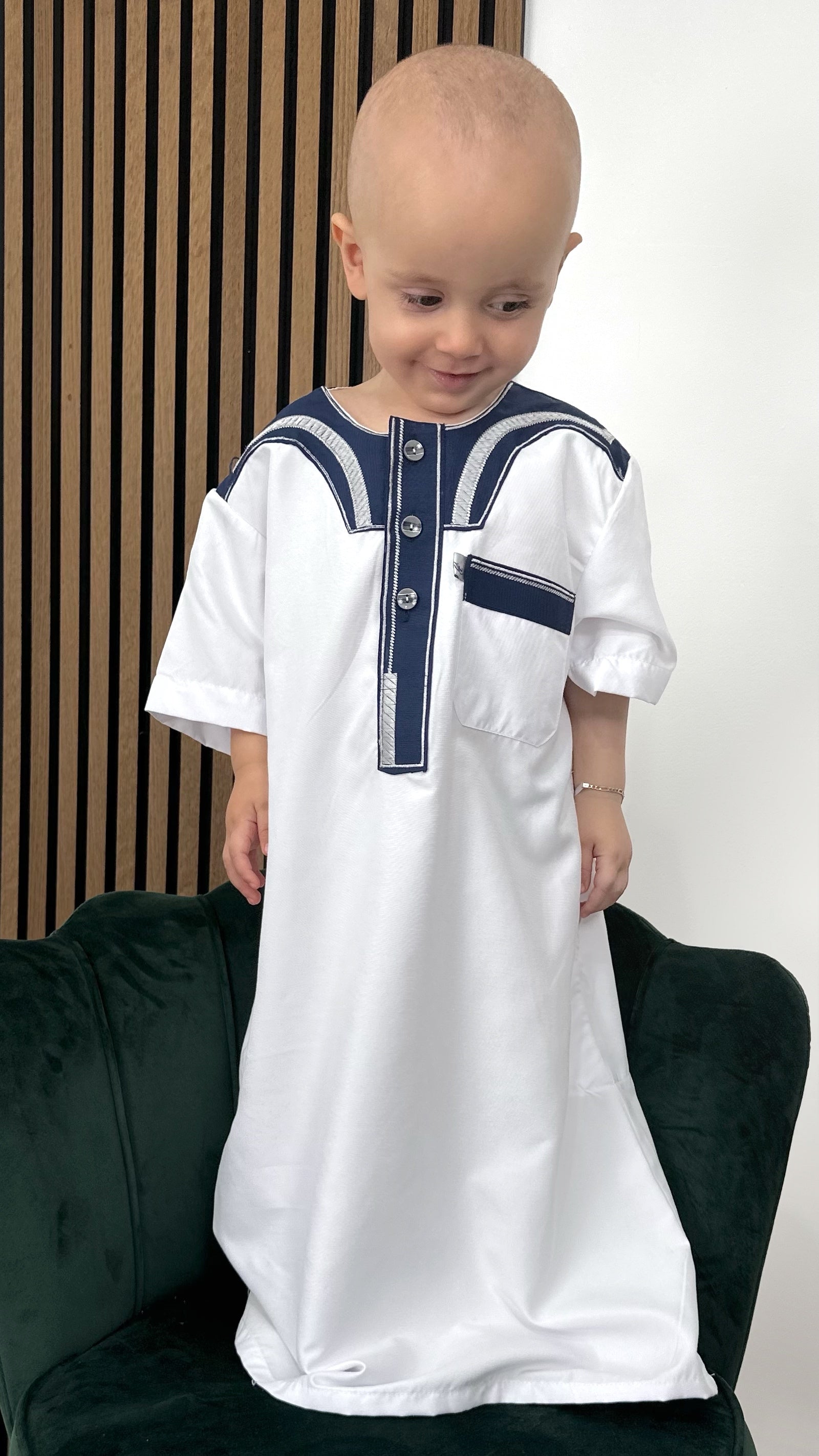 Baby Qamis manica corta , bimbi, abito da preghiera per bambini