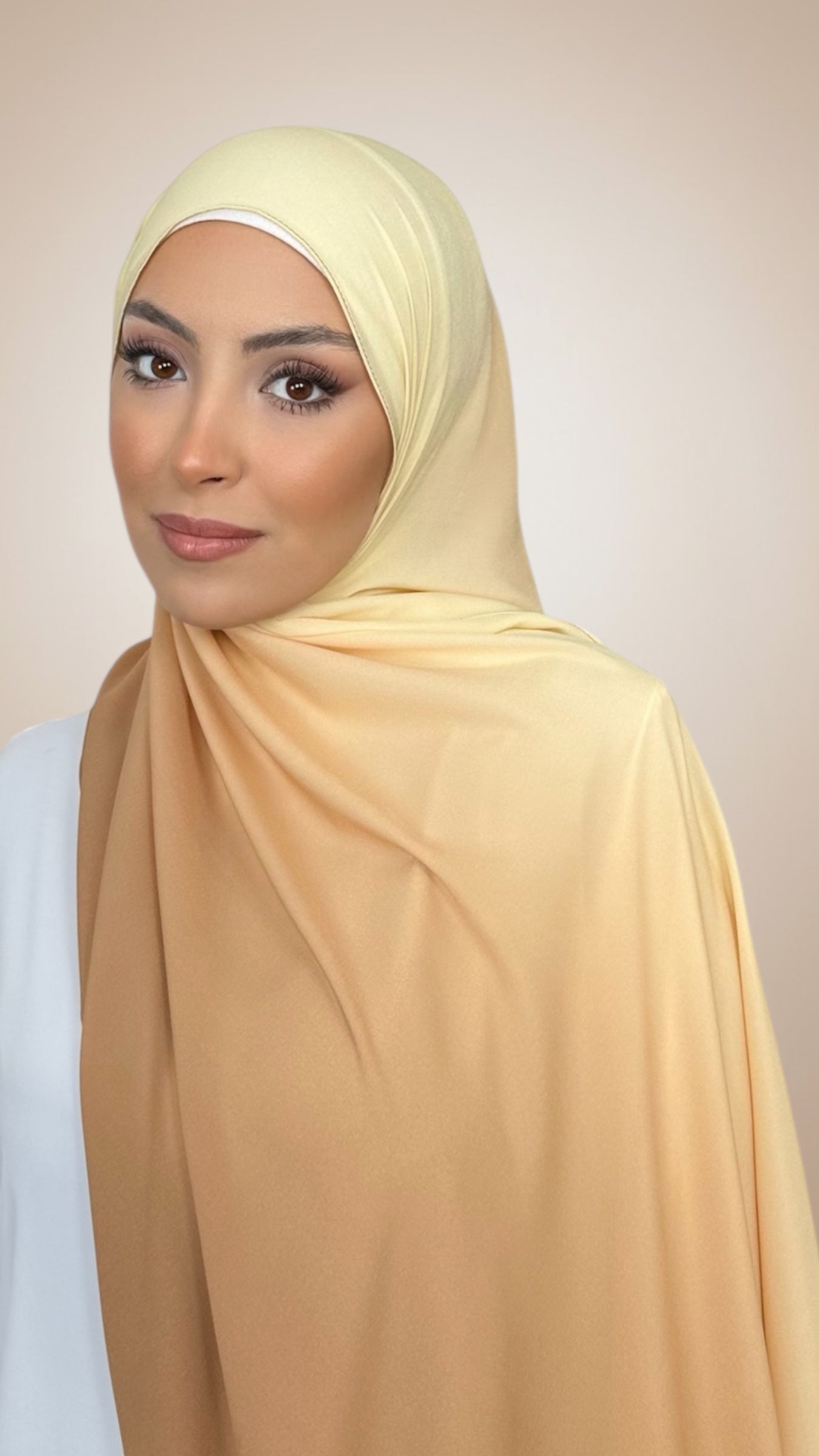 Ombre Flow Hijab Soft Buttercream