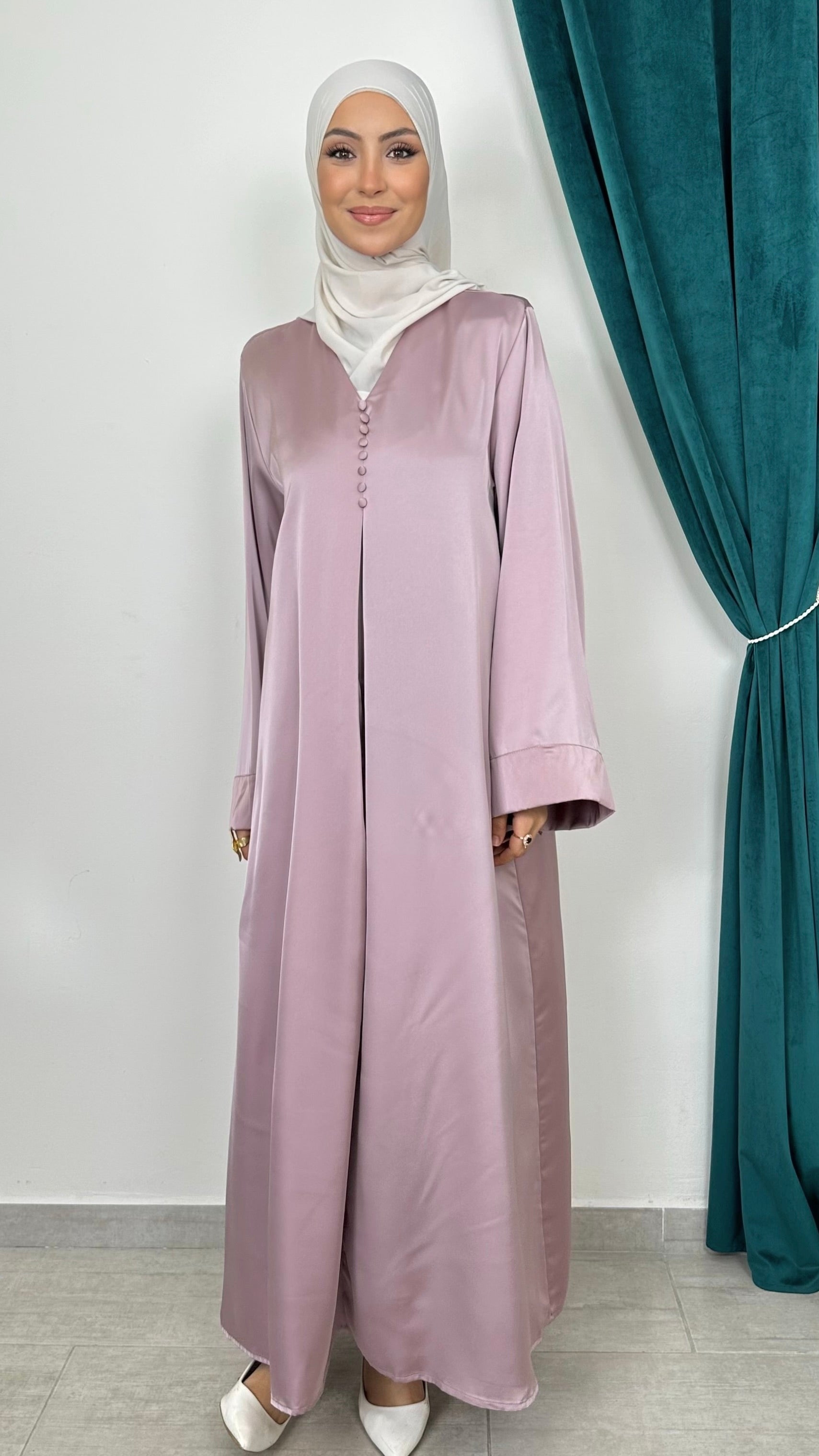 Abaya Satin rose - Hijab Paradise 