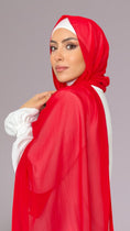 Load image into Gallery viewer, Red Crepe Chiffon Hijab
