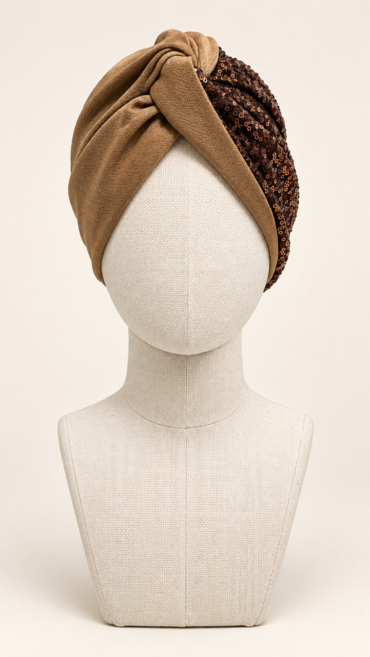 Turbante Riflessi – Intreccio e Paillettes