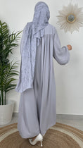 Bild in Galerie-Betrachter laden, Abaya premaman, abaya larga , abaya con zip per allattare, Hijab , Hijab Paradise, maniche larghe, donna musulmana, tacchi , grigio
