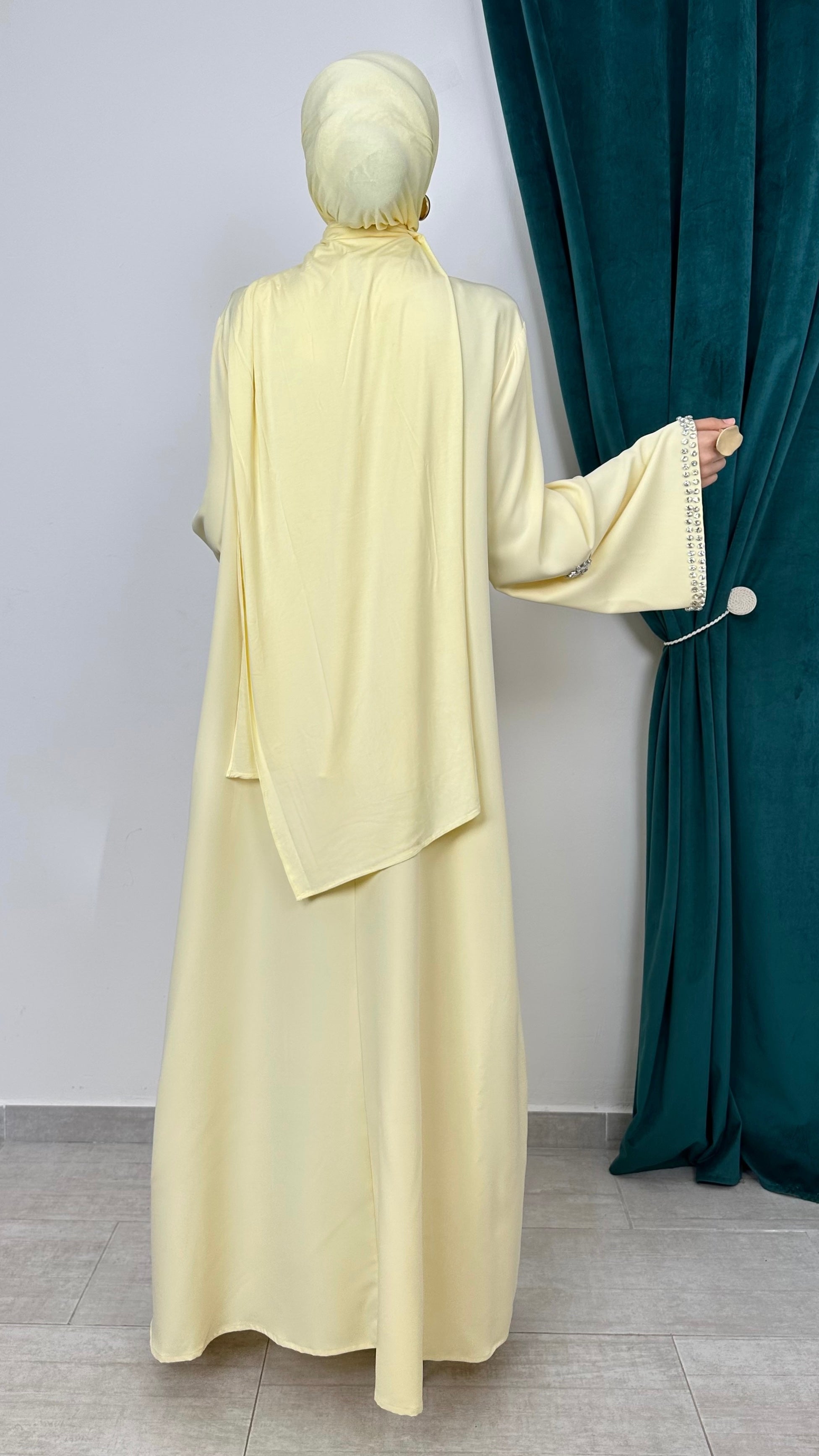 Abaya Imperial Butter Yellow - Hijab Paradise 